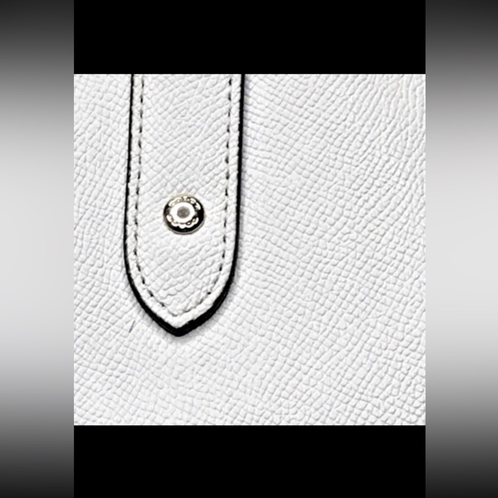 Coach City Zip Tote Shoulder Bag Large Chalk White Ivory Leather F58846 - Picture 6 of 16